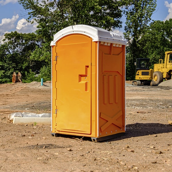 how often are the portable restrooms cleaned and serviced during a rental period in Eldridge